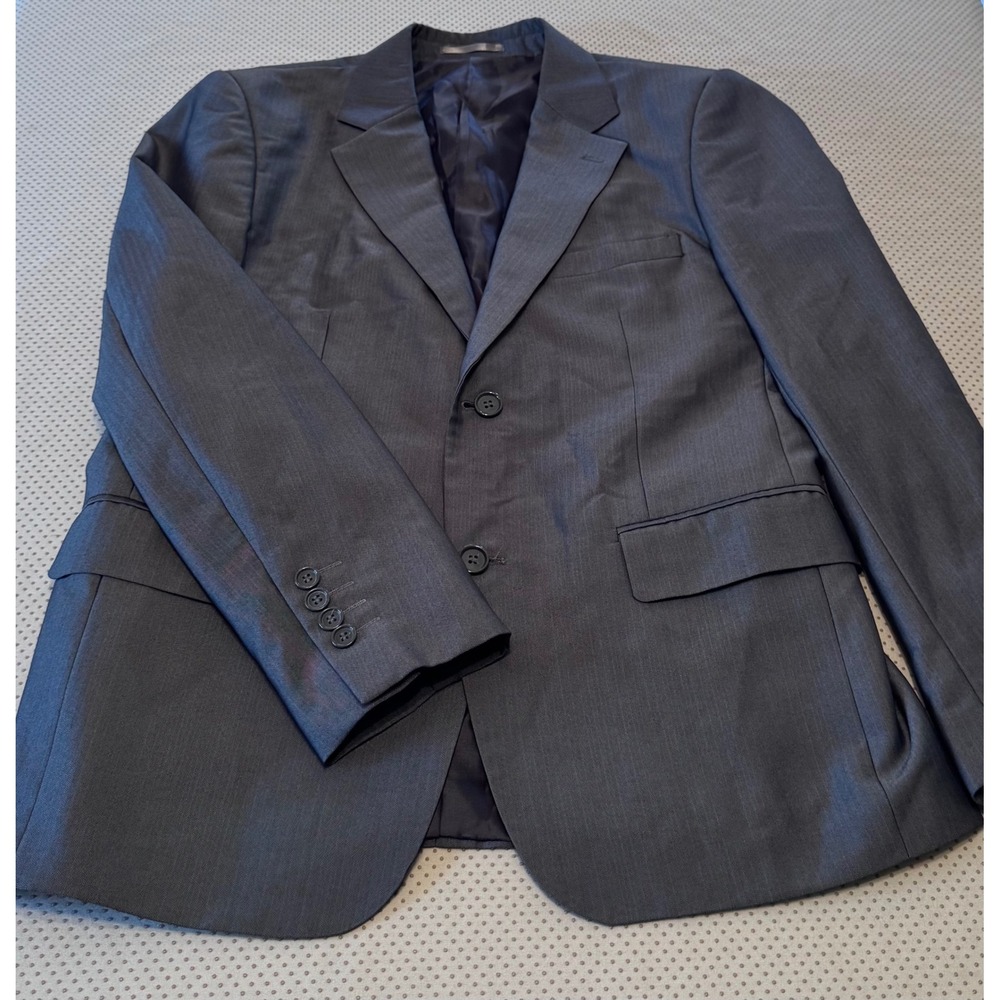Donatello Italy Men's Grey Herringbone Sports Blazer‎ Jacket Super 120s Size 48